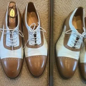 White/tan cap toe lace ups size 9 Lace Ups – Suits & More main image 4